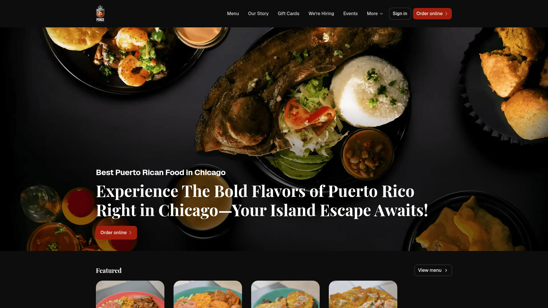 4. Ponce Restaurant Homepage